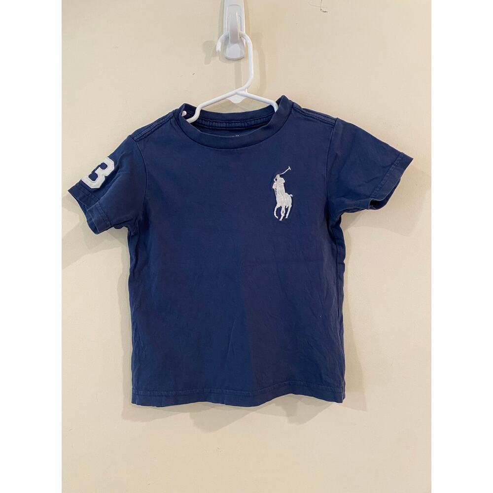 Polo Ralph Lauren Big Pony Logo Navy T Shirt Size 2-2T